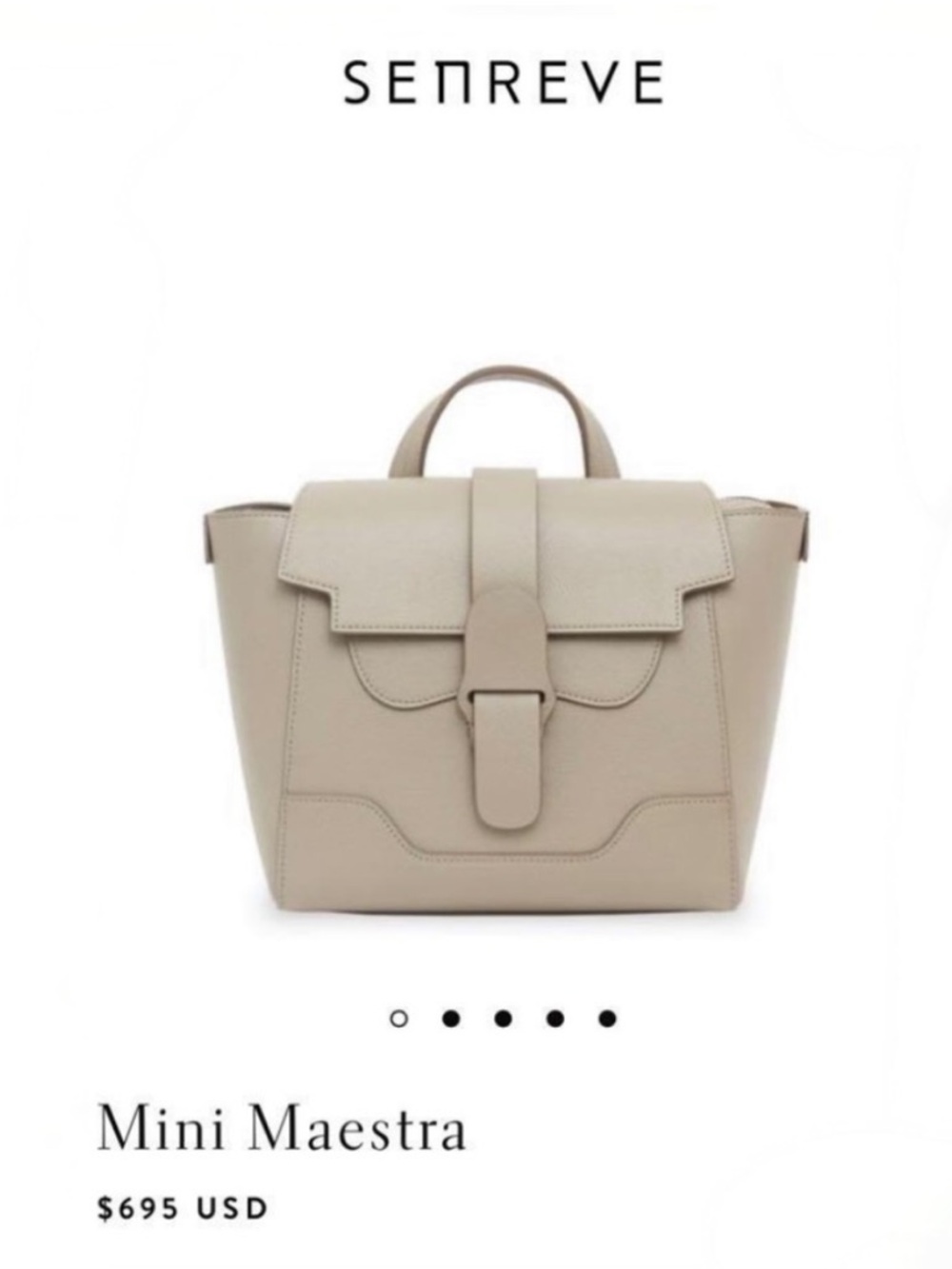 Senreve Midi Maestra Pebbled Leather Satchel/Backpack in Beige-Tan - EUC - Picture 7 of 9